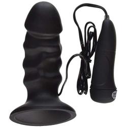 Nasswalk Ram Pulsating Butt Plug Waterproof, Black, 4 Inch