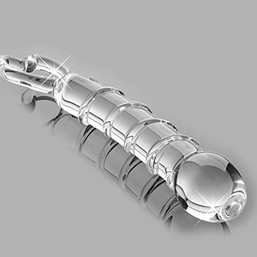 Double-Ended Glass Wand Textured Curved Huge Smooth Medical-Grade Crystal Stick for Women Men Female Beginners