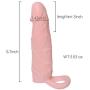 Realistic Penis Enlarger Extension Silicone Penis Enlarger Sleeve with Cock Ring for Men(6.7inch)