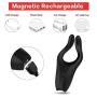 Waterproof Vibrating Cock Ring with 7 Powerful Vibration Modes, PALOQUETH Multifunctional G Spot Vibe Nipple Massager Penis Vibrator Perineum Stimulator for Couples Play, Rechargeable