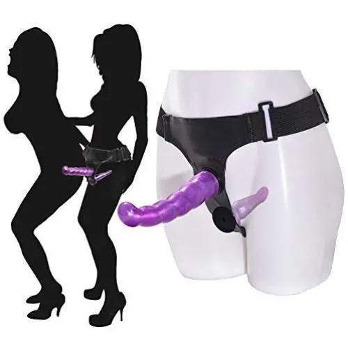 Strap on Dildo Double Dongs with Adjustable Harness G Spot Massager for Lesbian Female Sex Toy (Purple) Strap on Dildo Double Dongs with Adjustable Harness G Spot Massager for Lesbian Female Sex Toy (Purple)