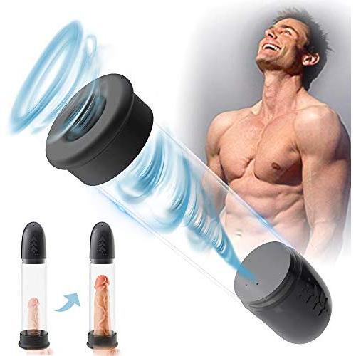 Male Penis Vacuum Pump,Enhancement Pumps with 4 Suction Intensities Automatic Enlargement Masturbator with Quiet Sucking for Stronger Bigger Erections Rechargeable Training Device with Privacy Packag