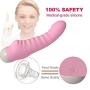 Personal Handheld Wand Massager Quiet Cordless Waterproof Rechargeable 7 Modes Telescopic Massage-Pink