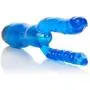 Multi Speed Double Pleasure Dual Penetrator Vibrator G-spot Female Massager with Anal Beads (Blue) Adult Sex Toy Product!