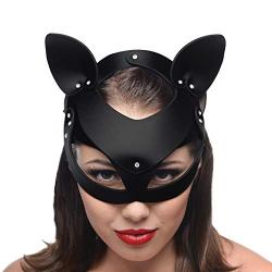 Xr Brands Bad Kitten Leather Cat Mask, Black