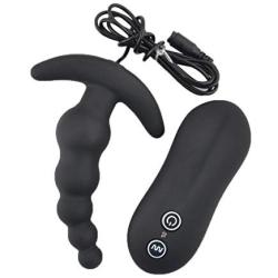 Oceantree(TM)10 Speed Waterproof Silicon Anal Plug Vibrator Stimulator (Black)