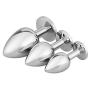 Batyuery 3 Pcs Crystal Amal Plug Round Shaped Base with Jewelry Butt Six Kit for Men Amal Play