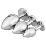 BUBUCAST 3 Pcs Crystal Glass Amal Plug Round Shaped with Jewelry for Men Women