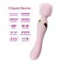 Silicone Double-Head G-Spot Dildo Vibrators Personal Massager Stick USB Rechargeable Adult Sex Toys for Women Clitoris Vagina Anal Stimulator (Double Head + Pink).