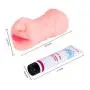ZEMALIA Cyberskin Male Masturbators Pocket Pussy 3D Textured Vagina and Mouth Double Ends for Oral Blow Job Masurbation, Sex Toys for Men with 35ml Water Based Lubricant