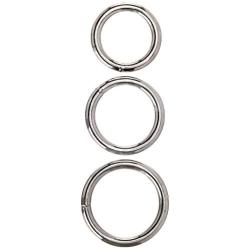 M2m Cock Ring, Metal, Regular, 3 Piece Set, Chrome