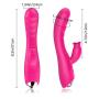 Quiet Dual Motor Waterproof Cordless Soft Wireless USB Recharging 30-Speed Privacy Distribution Silicone Massage -Rose Red