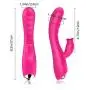 Soft 30 Frequency Sucking Cordless Quiet Wireless Waterproof Dual Motor Pleasure USB Recharging Rǎbbít Víbràtòrs Smart Inductive Wand Suction Thrusting Rose Red