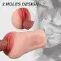 Lifelike Labia Male Masturbator - Pocket Pussy 3D Realistic Textured Powerful Suck Vagina and Tight Anus Stroker, Fondlove Adult Sex Toys with 2 Hole for Men Masturbation(7.1inch)