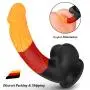 G-spot Realistic Dildo, 8 Inch Silicone Multicolor Striped Penis with Strong Suction Cup for Hands-Free Play Lifelike Cock with Curved Shaft and Balls for Vaginal and Anal Play (Gold, Red, Black) G-spot Realistic Dildo, 8 Inch Silicone Multicolor Striped Penis with Strong Suction Cup for Hands-Free Play Lifelike Cock with Curved Shaft and Balls for Vaginal and Anal Play (Gold, Red, Black)