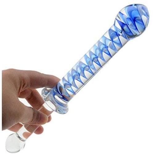 Wowlife New Designed Glass Dildo Dilddo for Women Crystal Masturbator Glass Love Design Glass Rainbow Nubby G-spot Stimulator Anal Penis Dildos Lover/Couple