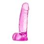 5.5" Realistic Translucent Beginner G Spot Stimulating Dildo - Small Curved Cock and Balls Dong - Sex Toy for Women - Sex Toy for Adults (Pink)