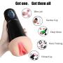 Masturbator Cup Masturbation Vibrating Male Masturbators, Treediride 2 in 1 3D Realistic Vagina Pussy Sex Toys with Oral Stimulation for Men
