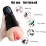 Masturbator Cup Masturbation Vibrating Male Masturbators, Treediride 2 in 1 3D Realistic Vagina Pussy Sex Toys with Oral Stimulation for Men