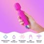 Luna Magic Wand Massager - Rechargeable Clitoral Waterproof Vibrator - 20 Patterns & 8 Intensities – Handheld, Quiet, Small, Powerful - Dildo Sex Toy for Couples, Men, Women & Females - Hot Pink