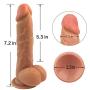 Realistic Silicone Dildo with Suction Cup - Rzoeox 7.4 Inch Lifelike Penis Adult for Vaginal G-spot and Anal Prostate Play，Flesh