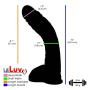 LeLuv Dildo Big Bent 10 Inch Realistic Suction Cup Thick Veiny Curved Chocolate Bundle with Bullet Massager