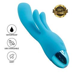 Milti-Speed G Spöt DÎldɔ Ví-Bratór For Women Handheld three motor rechargeable bendable waterproof Vib mini rabbit ears massager magic wand Blue By YSQ-SH