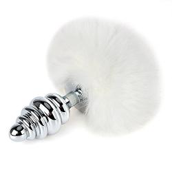 Female Male M-āsturbátiǒn Metal B-UTT Plug A-nál Plug Bead Rabbit Tail Toy for Women Men Gay Stainless Steel
