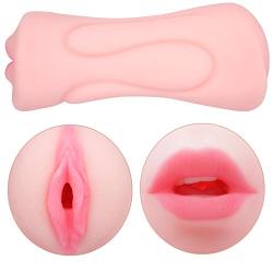 Mouth and Pussy Masturbator - Double Ended Stroker Sleeve for Male Masturbation - Oral Sex Simulator