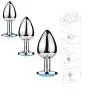Runyu 3Pcs Anal Plug Stainless Steel Booty Beads Jewelled Anal Butt Plug Sex Toys Products for Men Couples Lightblue