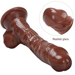 Tingxuan JDesto- ThickHandsfreeMássage Wand Super Huge Lady Toy DEPUR (Color : Brown)