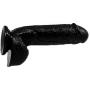 Eden 8.5" Long Realistic Feel Perfect Size Thick Dildo with Balls Suction Cup Harness Compatible (Black)