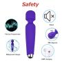 Smyidel Handheld Personal Cordless Wand Massager with Multi Powerful Speeds & Vibrating Frequencies Rechargeable for Neck Shoulder (Purple)