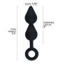 Silicone Anal Plug with Easy Retrieval Loop Double Bulb Butt Sex Stimulator