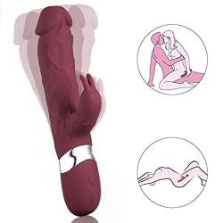 G Spot Rabbit Vibrator, CARREIOU Realistic Silicone Dildo Vibrator Sex Toy for Clitoris Stimulation, Waterproof & Rechargeable Dual Motors 7 Vibrations Stimulator for Women or Couple Fun