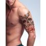 Temporary Tattoos for Men Guys & Teens Fake Tattoo Stickers (8 Large Sheets) Tattoos for Boys Biker Tattoos Rocker Transfers for Arms Shoulders Chest & Back - Body Art Tattoo Sticker Waterproof Black