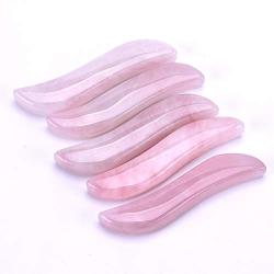 RSkull Massage Wand for Acupuncture Therapy Pointed Stick Treatment Gua Sha Scraping Tool, 100% Natural Rose Quartz Cambered QuartzJade Massage Wand Stone 1 Pcs (Rose Quartz)