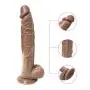 HYLHYL5-F Pegging Strap on, Automatic Thrusting Sucking Realistic Stick Waterproof Massaging for Female Brown PVC Material (29cm/11.4in)