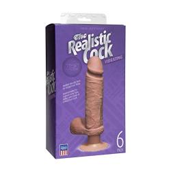 Doc Johnson The Realistic Cock - ULTRASKYN - Vibrating 6 Inch - Dildo - Caramel