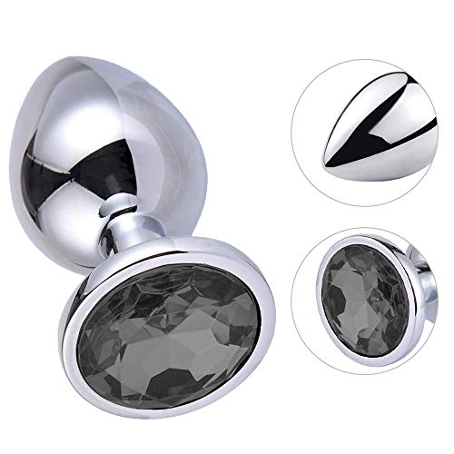 3 Pcs Jewelry Design Fetish Stainless Steel Anal Butt Plug S&M Adult Sex Game Personal Massager for Women Men Couples Lover (Black)