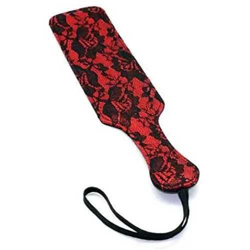 Leather Spanking Paddle - SMspade Lace Leather Spanking Toy for Sex, Red Leather Spanking Paddle - SMspade Lace Leather Spanking Toy for Sex, Red