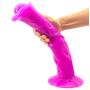 Huge Super Long Horse Cock Type Anal Dildo 13.8&quotx3.35&quotx5.12" Big Plug Ribbed Body Strong Suction Cup (Purple)