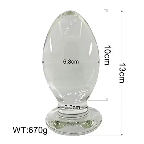 CSH Jeans 13cm Glass Anal   Ball Massaging Plug  Adult Products Female Male Clear Massage Wand Massager Glass Relaxing T-oys Tshirt T-Shirt