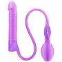 Inflatable Vibrating Dildo with 3 Speeds 4 Strong Vibration Modes Dual Motor for Intense Stimulation, PALOQUETH Waterproof Clitoris Vibrator with Bunny Ears Realistic Shaft Hand Bulb for Women