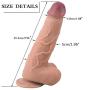 10 Inches Realistic Double Layer Silicone Toy with Strong Suction Cup