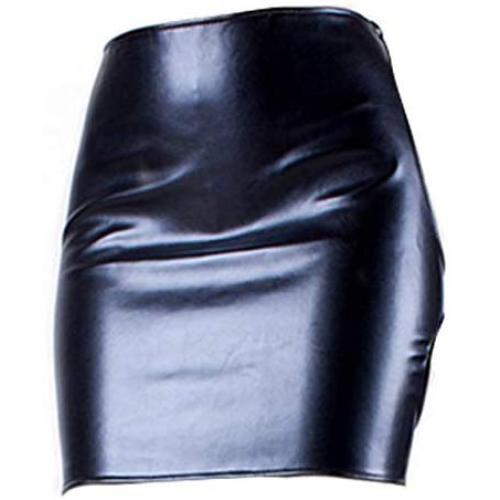 kanersty Womens Faux Leather Sexy Bondage Exposed Butt Mini Package Skirt Cosplay Sex Toy