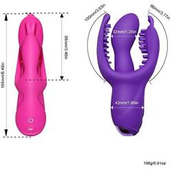 3 Point Stimulation Dîldɔs Waterproof Women Toys Dîldɔs Ví-bratór for Clítoris G Spôt Ānal Massage,Body Massage Érótic Toys (Purple)