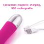 MeiYo 6 speeds Cordless Powerful Handheld Wand Mssager for Women,Waterproof & USB Rechargeable (Hot Pink)