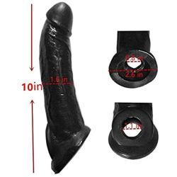 Wearable Rod Extension Enhancer Girth Extender Sleeve for Men Male 10 INCH Black