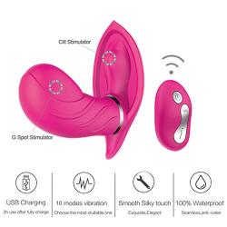 Remote Control Invisible Wearable G-Sport Vib 10 Vibration Modes Silicone Waterproof USB Rechargeable Vibrantor for Women(Hot Pink)